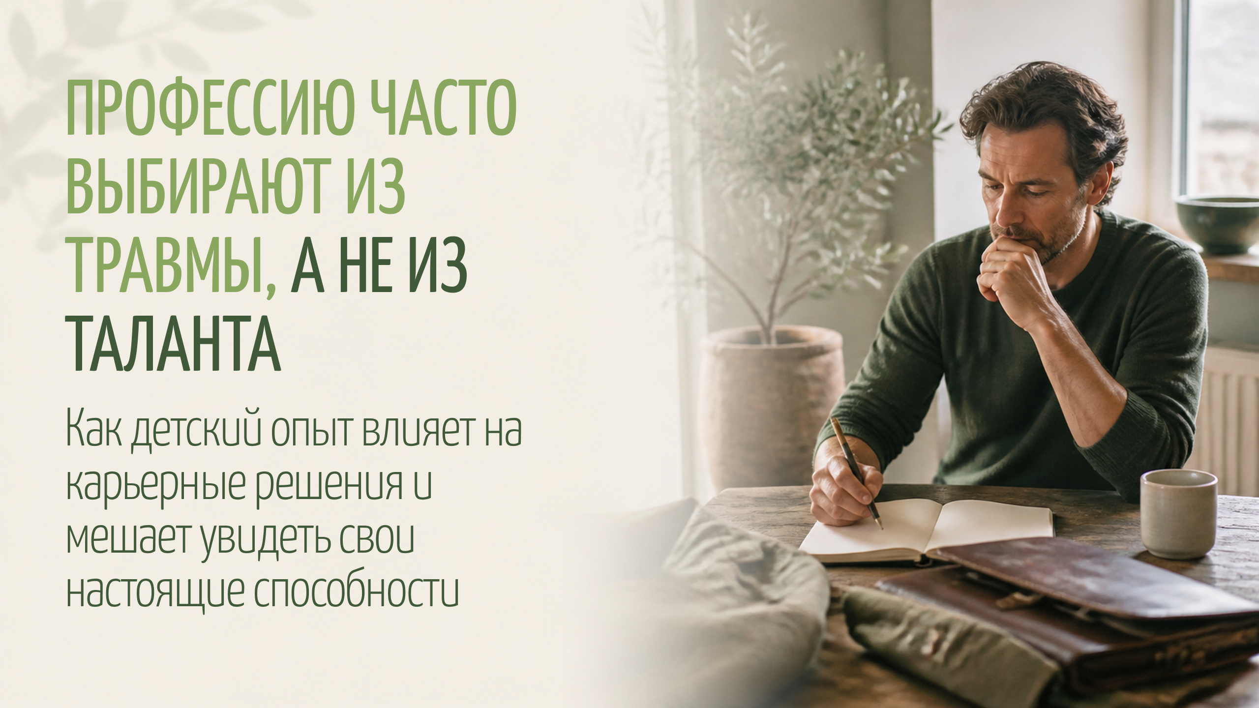 Профессию часто выбирают из травмы, а не из таланта